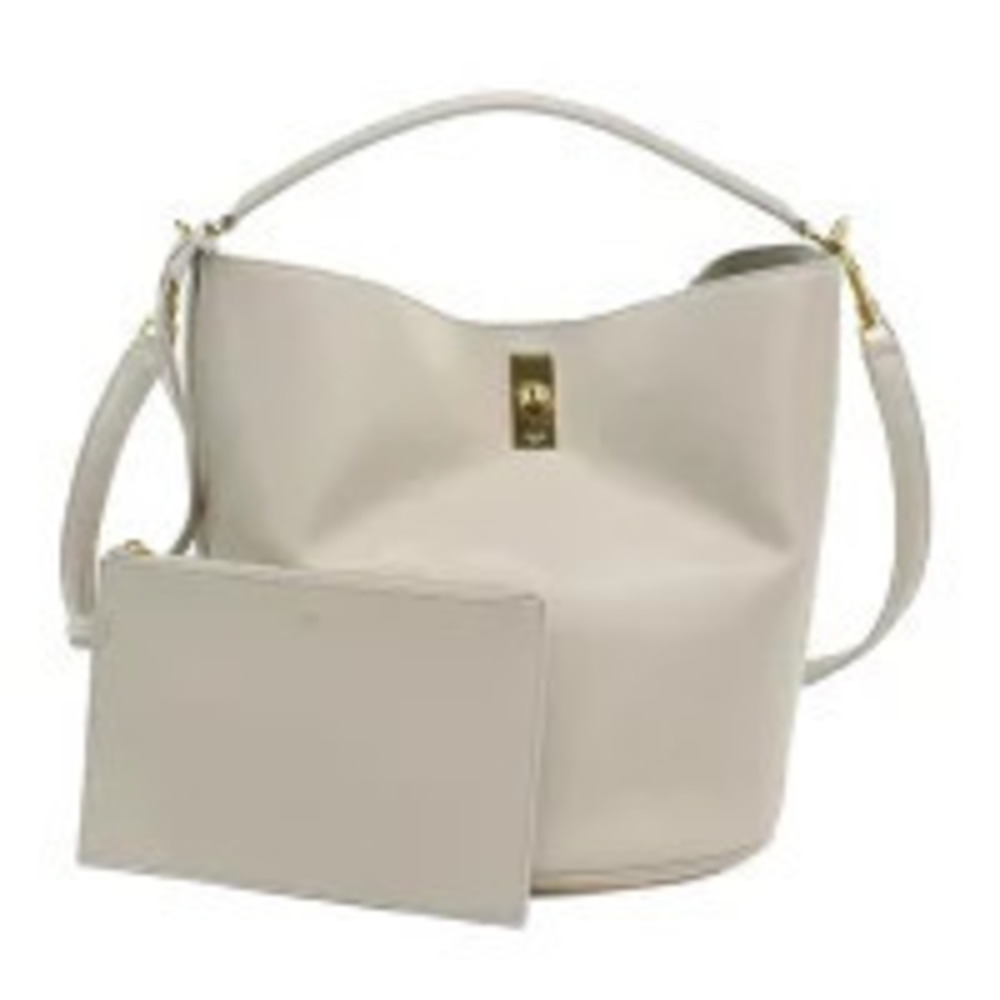 Celine Hobo Smooth Calfskin Bucket 16 Cream Gray